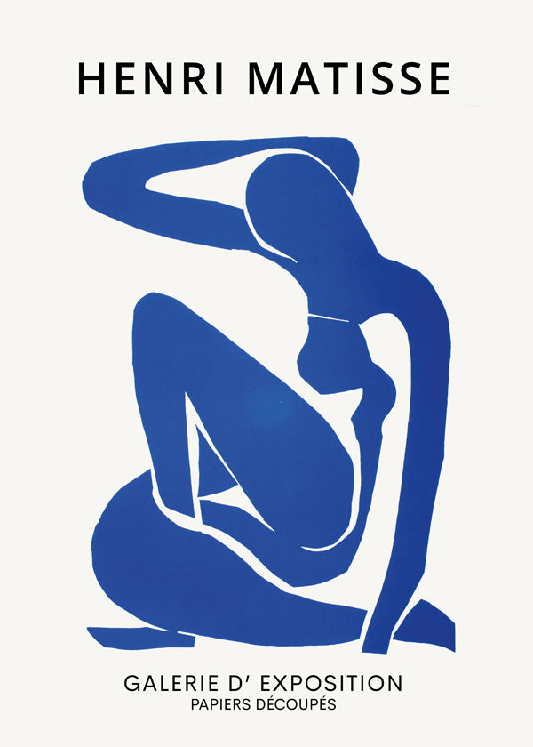 Ilustrace modré ženské postavy vystřižené