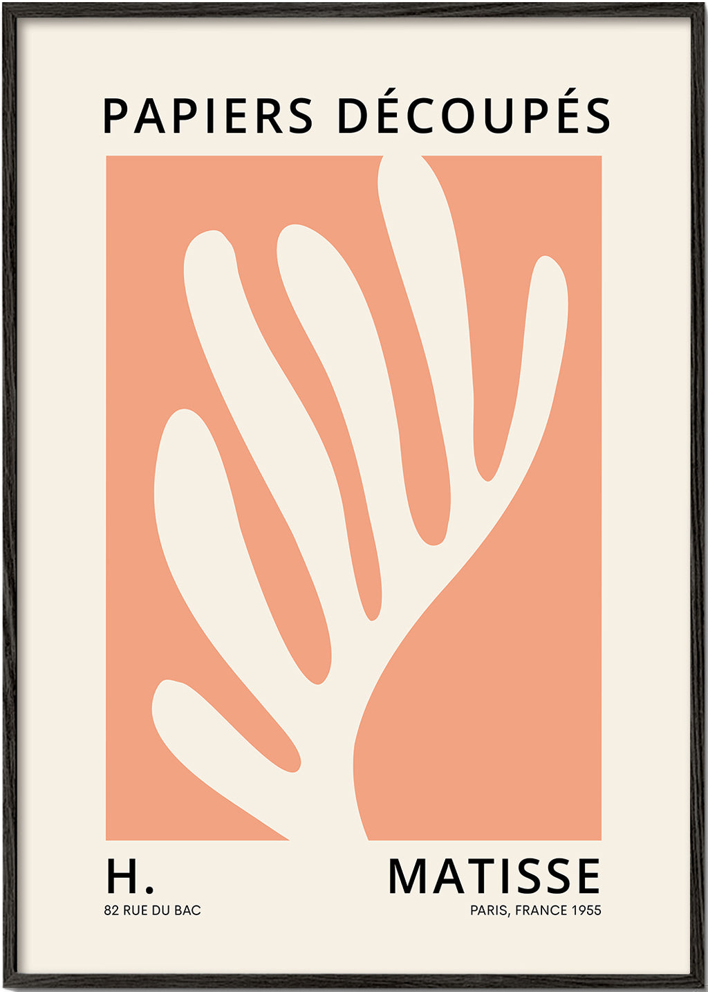Botanický tisk Matisse rozstřižený papír oranžový
