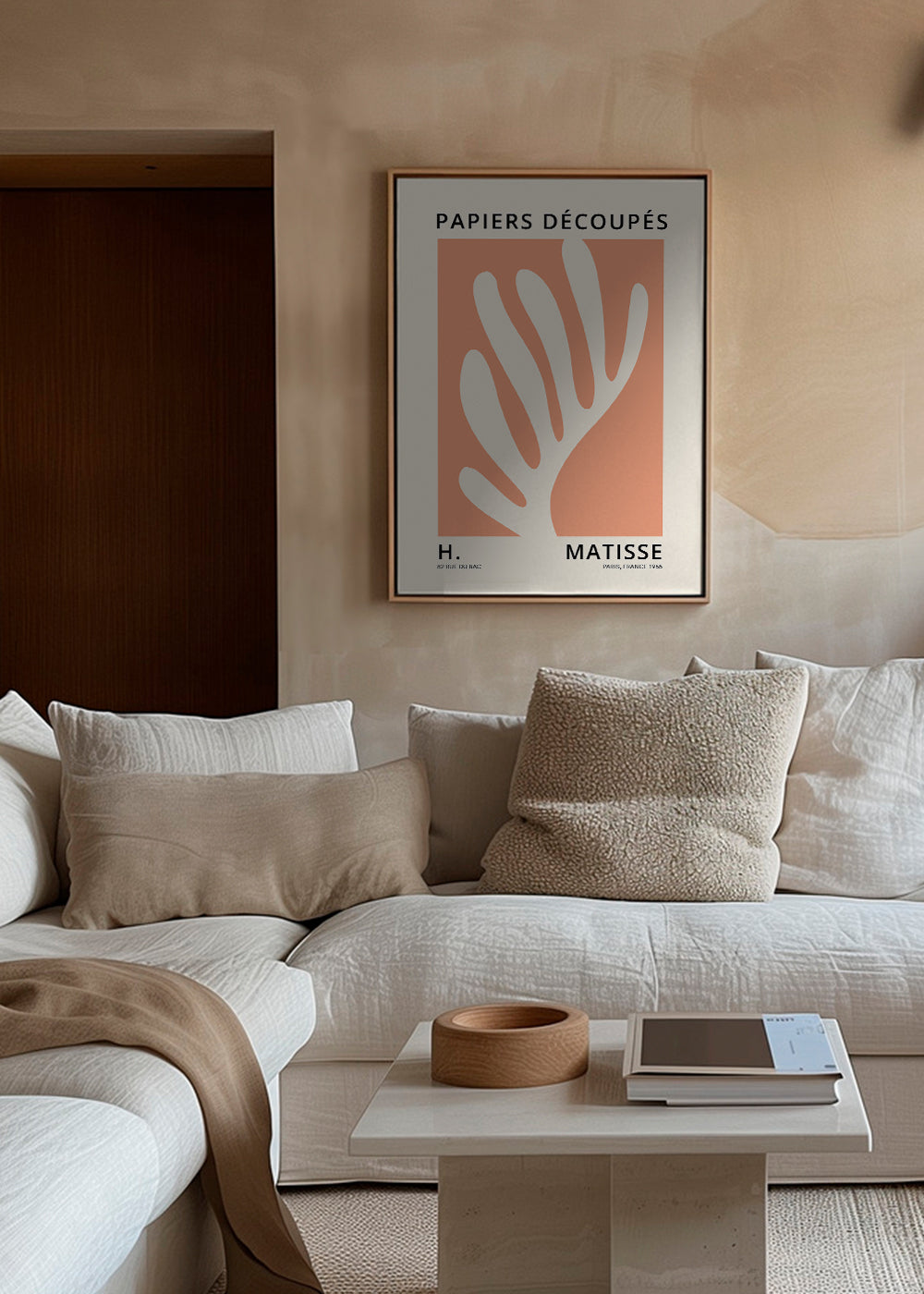 Botanický tisk Matisse rozstřižený papír oranžový
