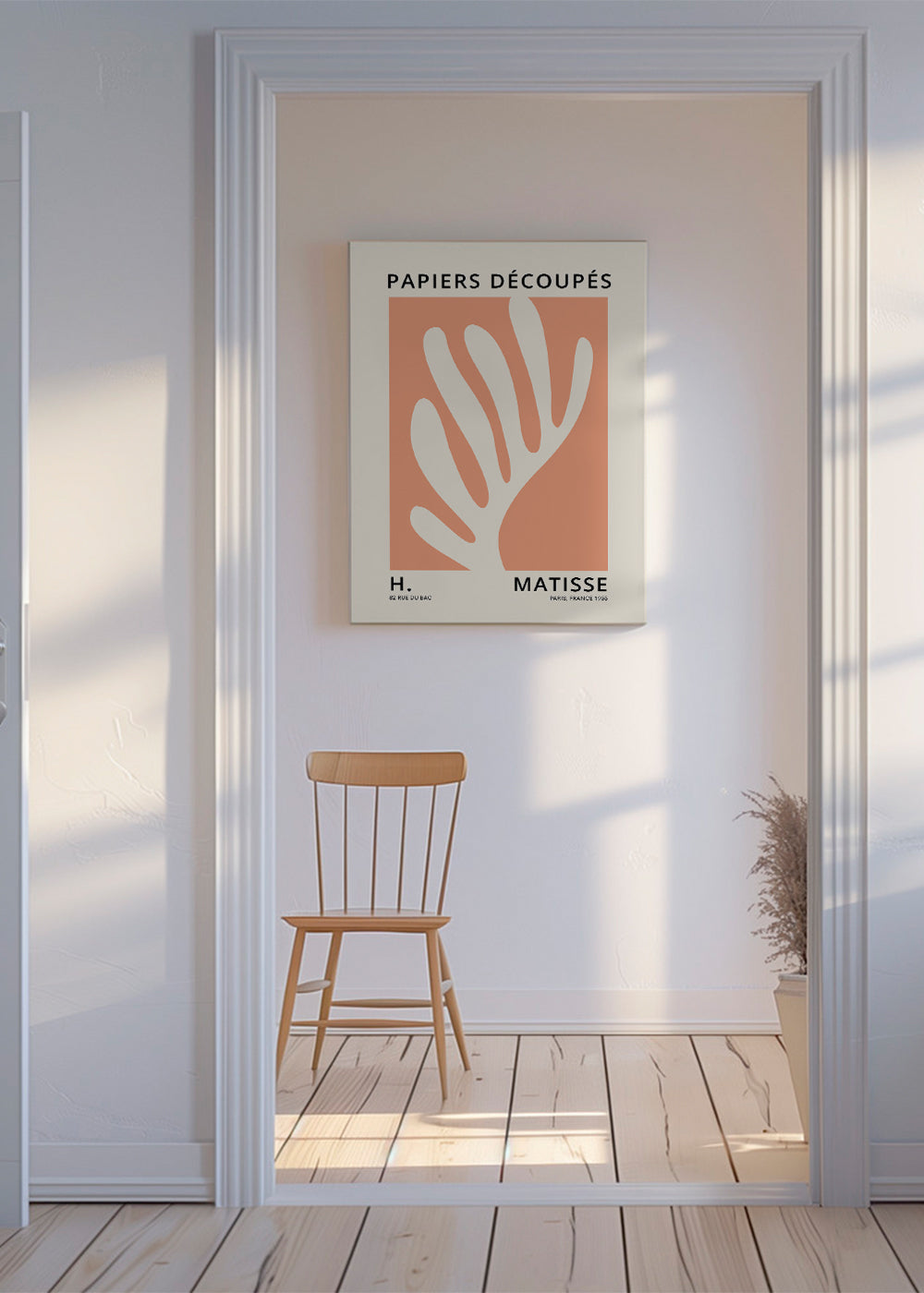 Botanický tisk Matisse rozstřižený papír oranžový
