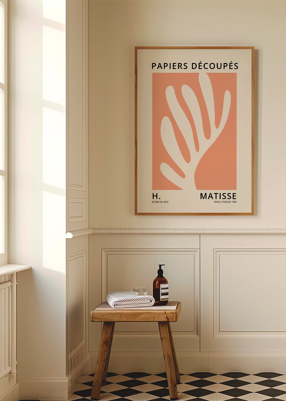 Botanický tisk Matisse rozstřižený papír oranžový