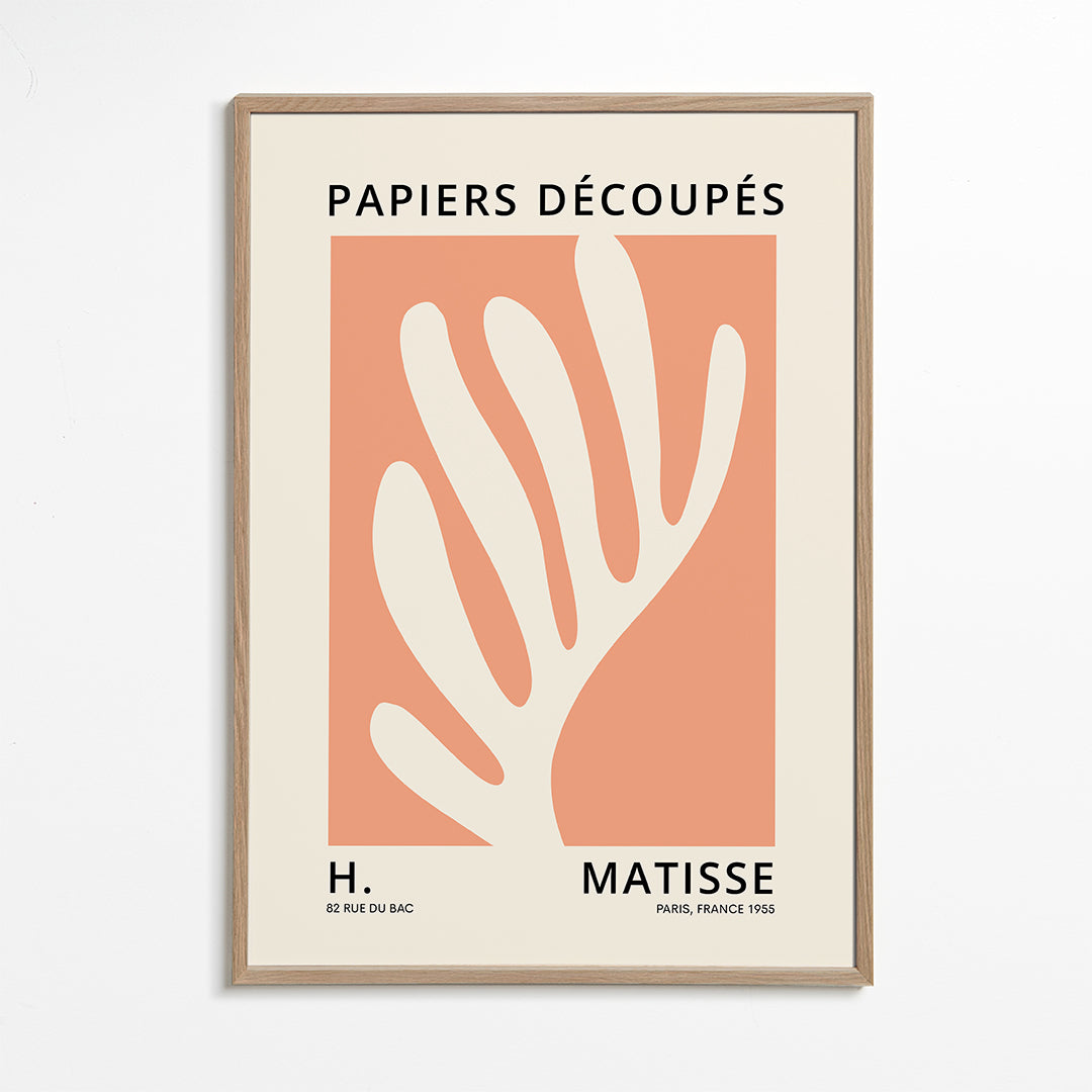 Botanický tisk Matisse rozstřižený papír oranžový