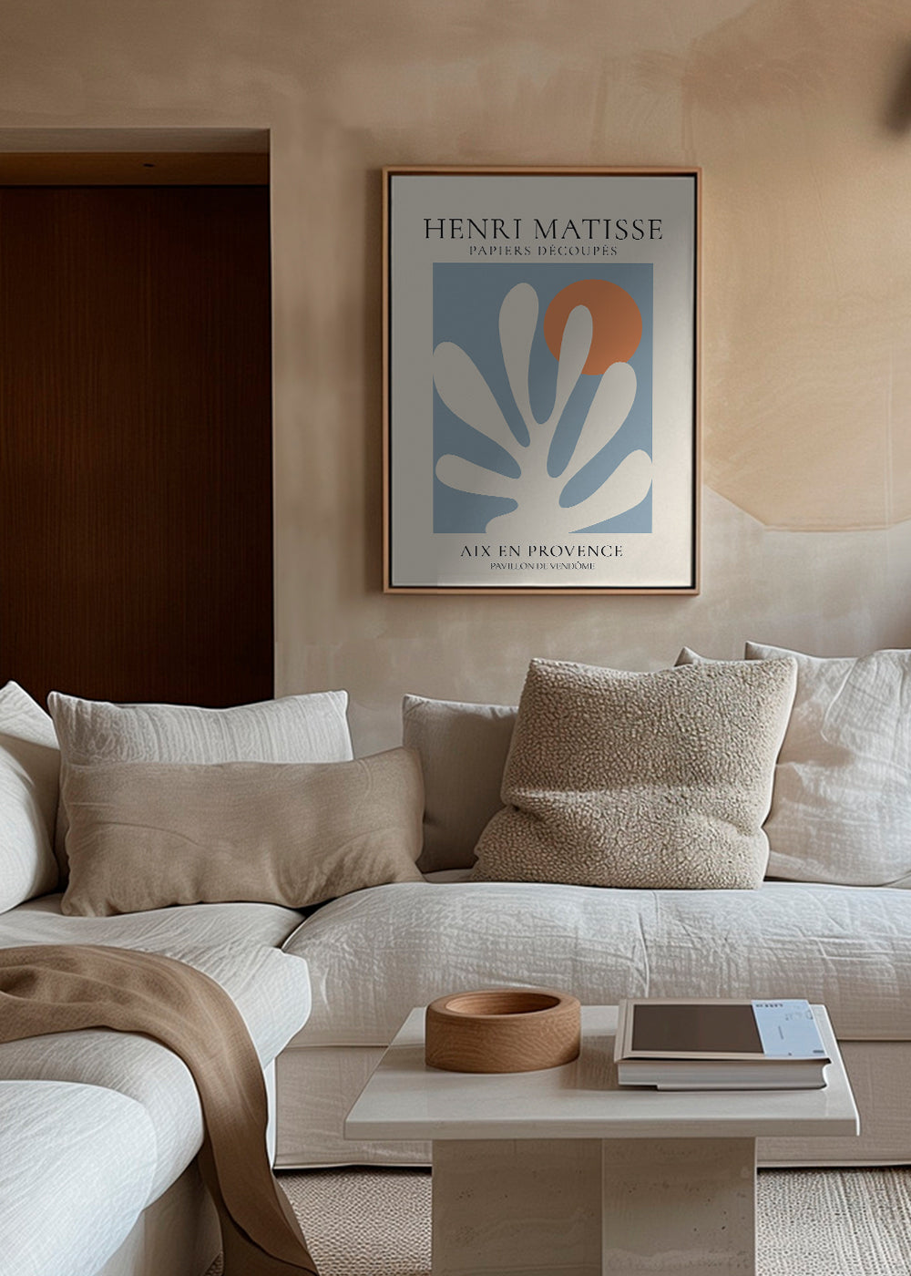 Botanický plakát Matisse modrá a oranžová