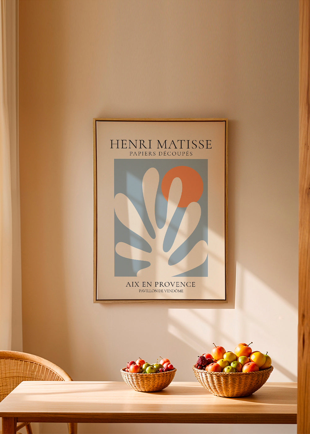Botanický plakát Matisse modrá a oranžová