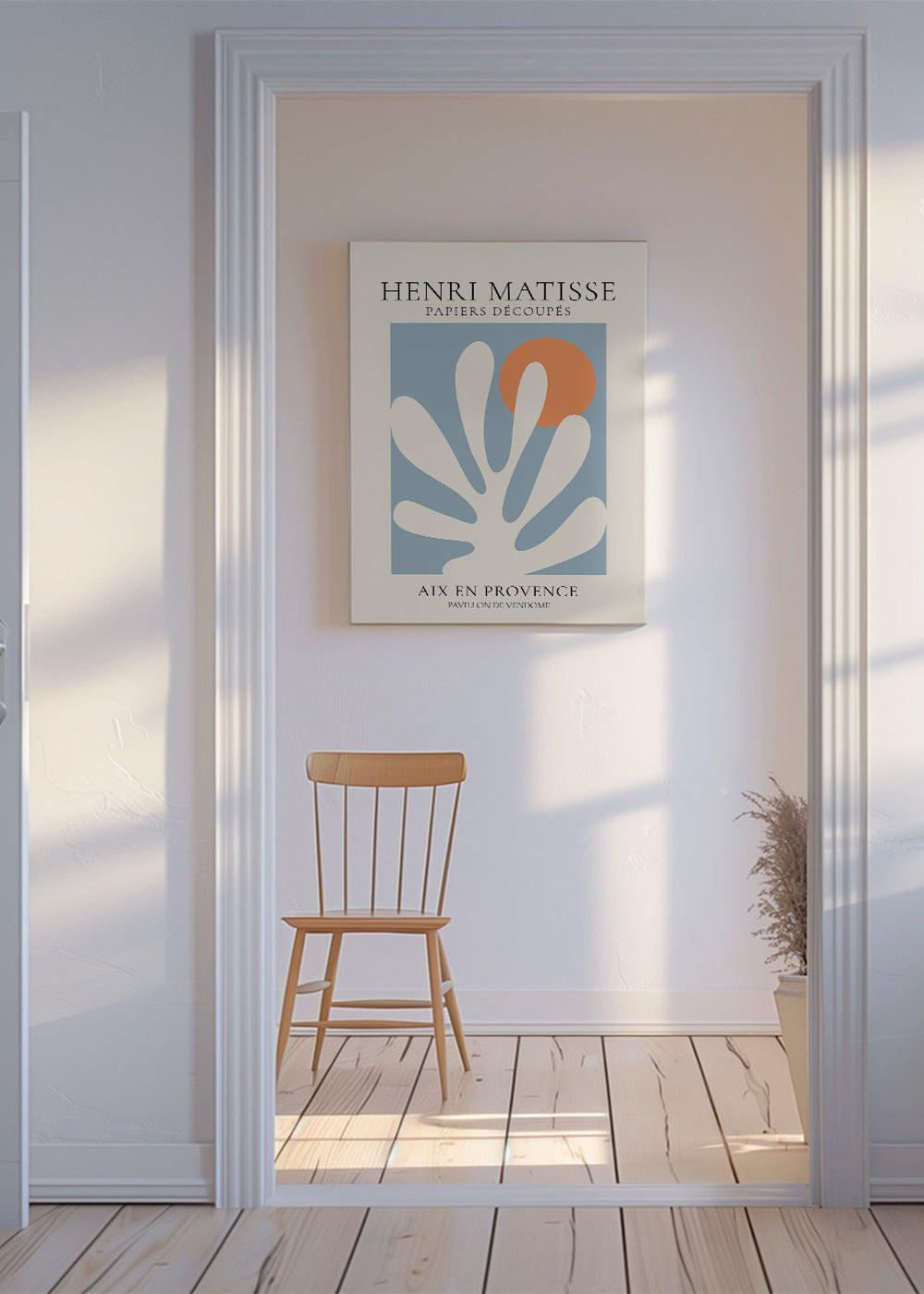 Botanický plakát Matisse modrá a oranžová
