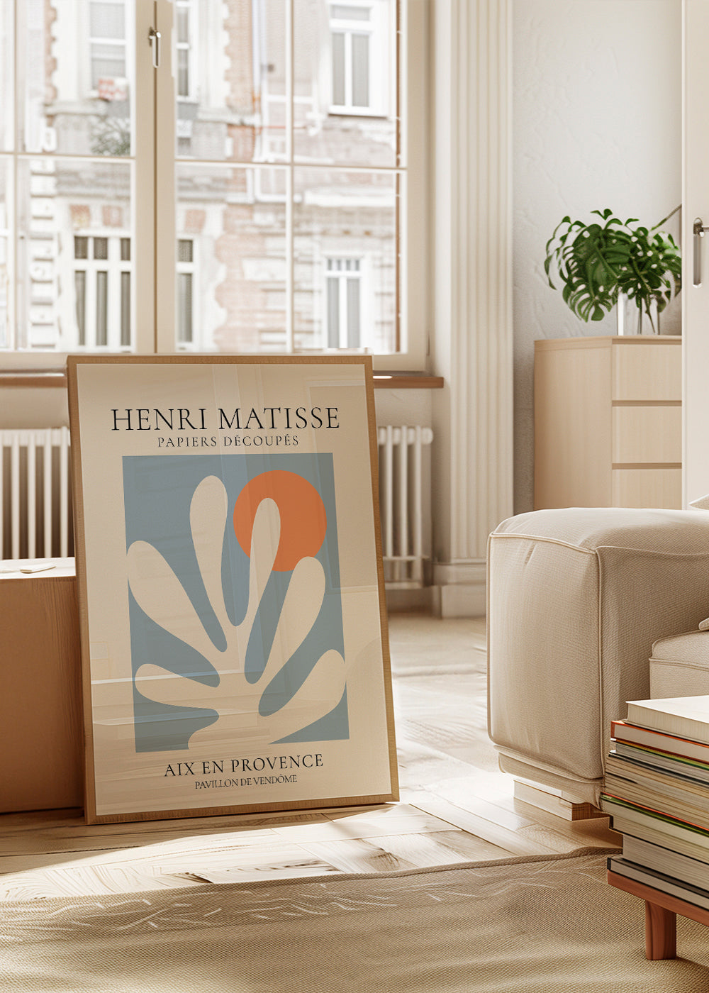 Botanický plakát Matisse modrá a oranžová