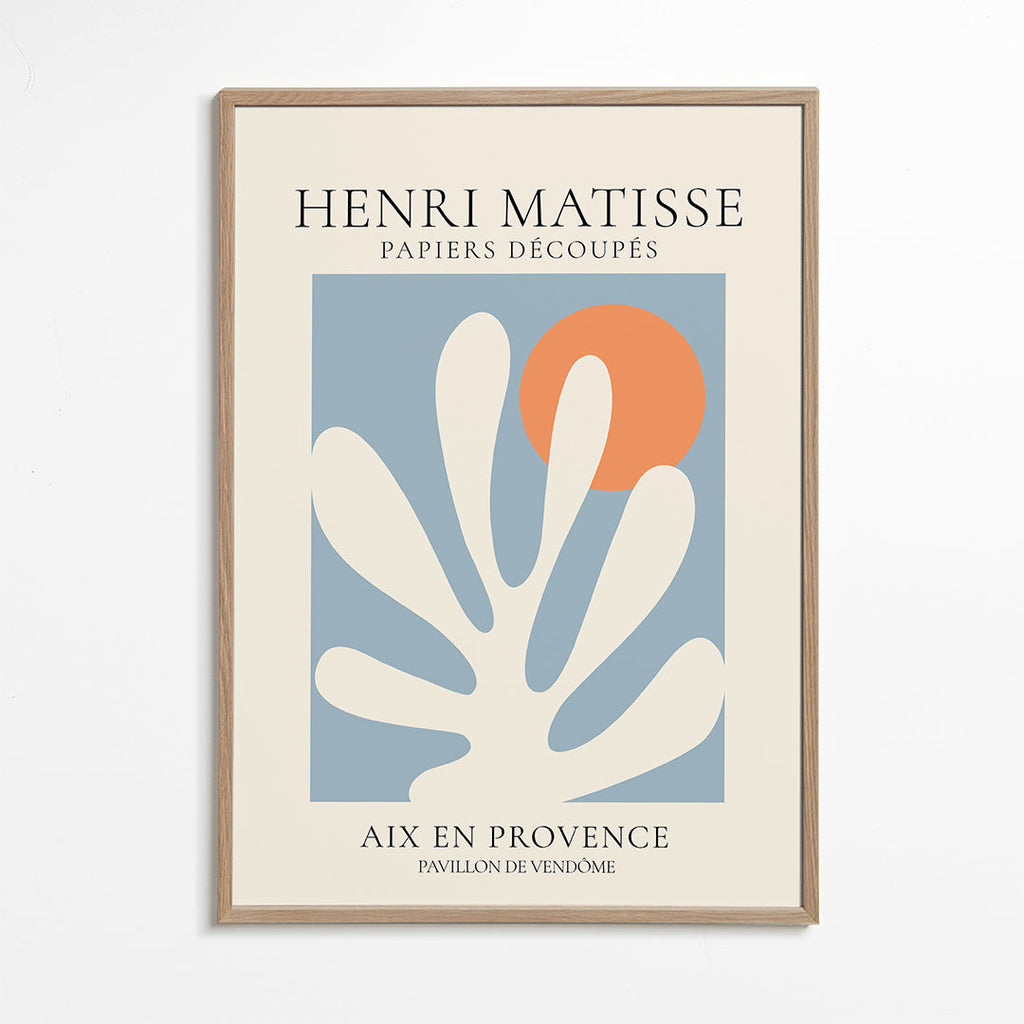 Botanický plakát Matisse modrá a oranžová