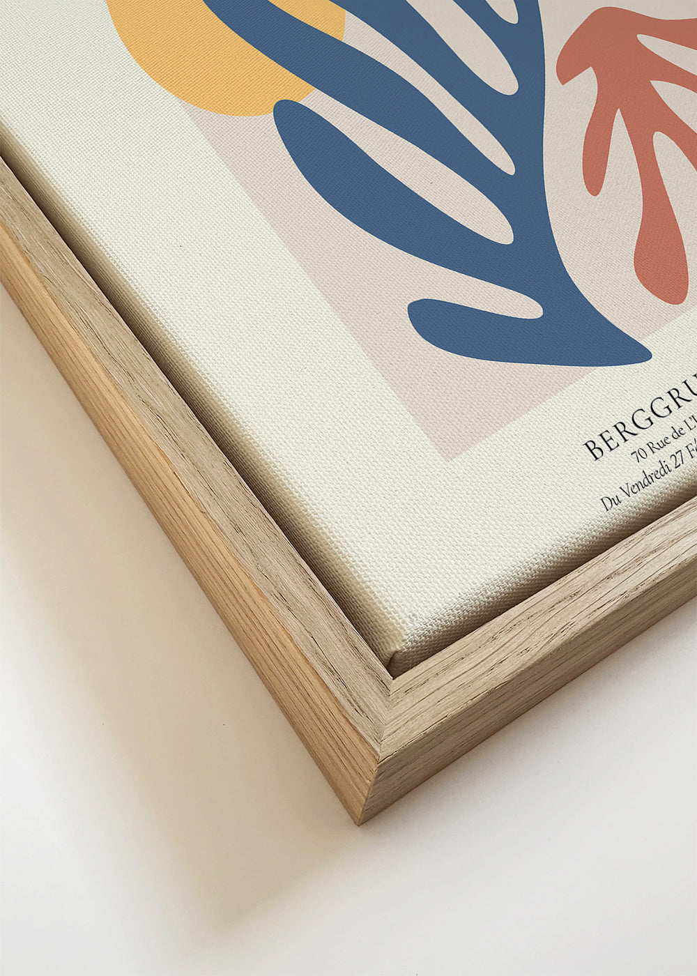 Ilustrace Matisse papiers découpés modrá a korálová