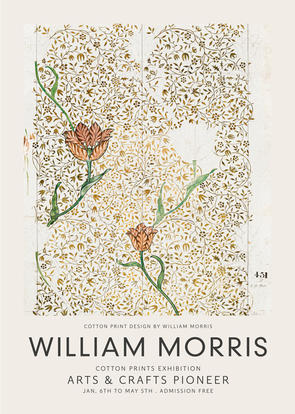 Botanický tisk William Morris květinový vzor