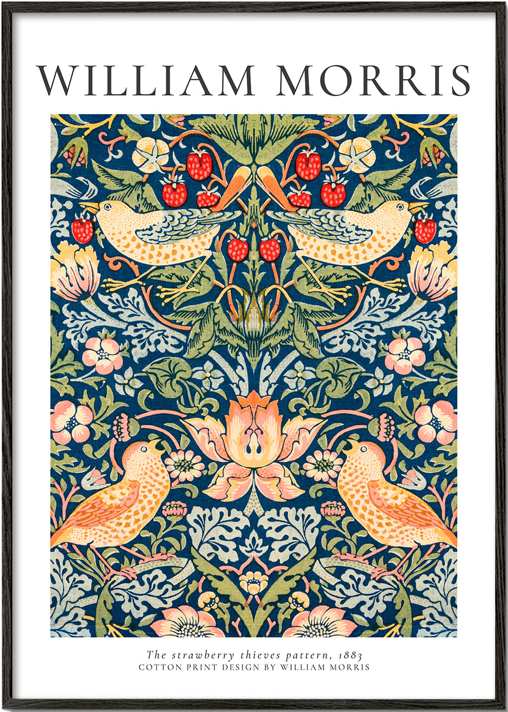 Botanický tisk William Morris ptáci a jahody