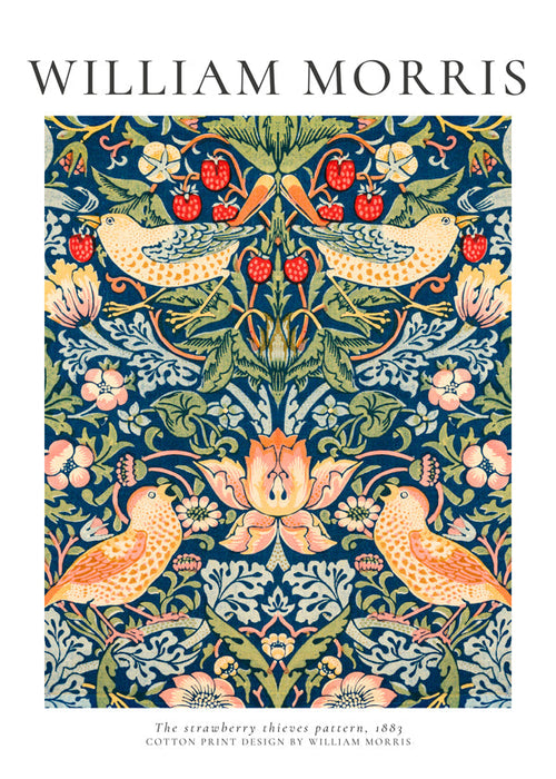 Botanický tisk William Morris ptáci a jahody