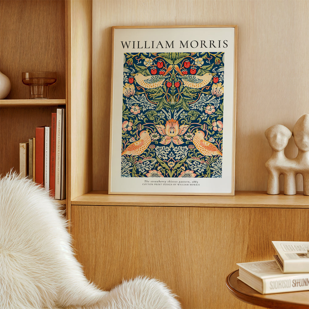Botanický tisk William Morris ptáci a jahody