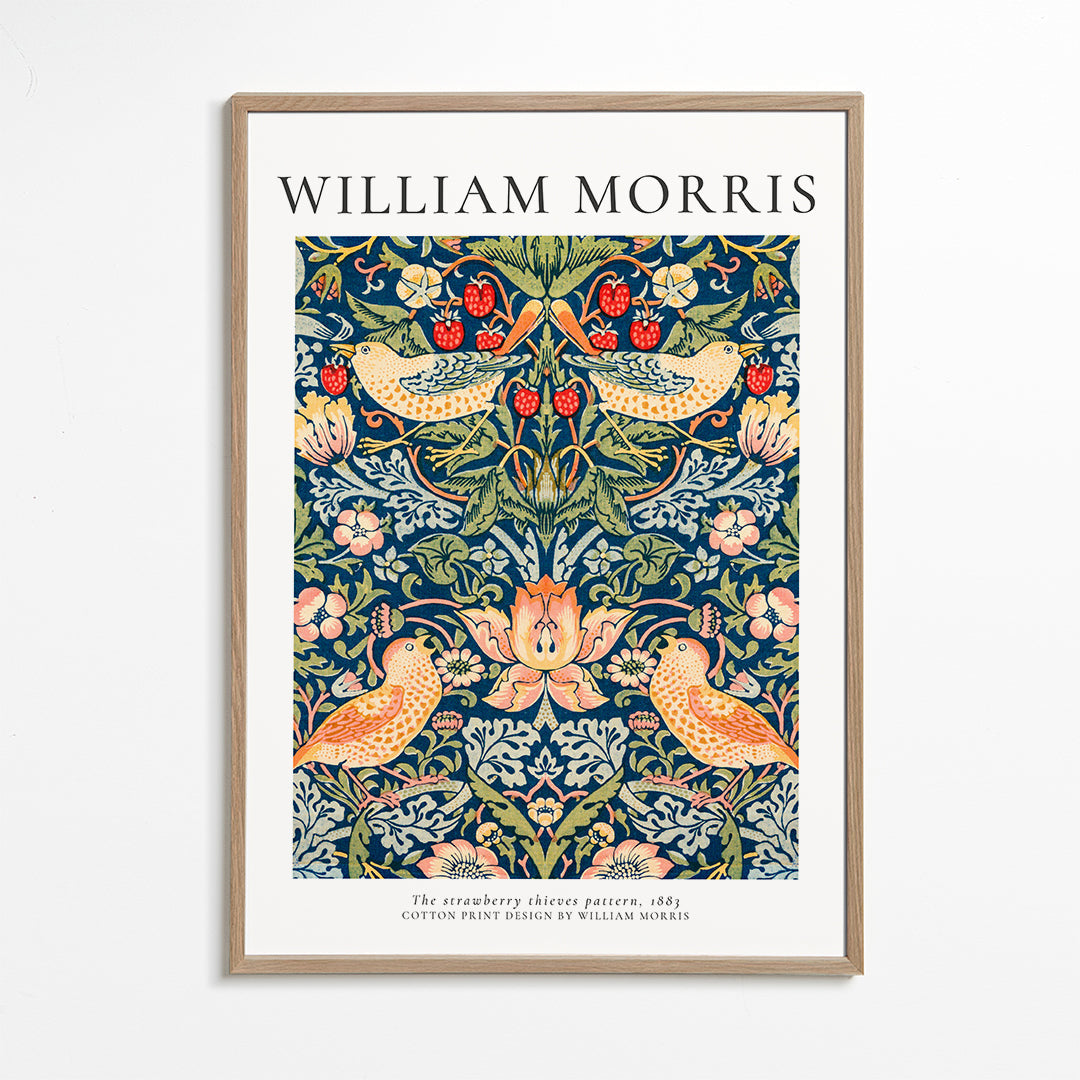 Botanický tisk William Morris ptáci a jahody