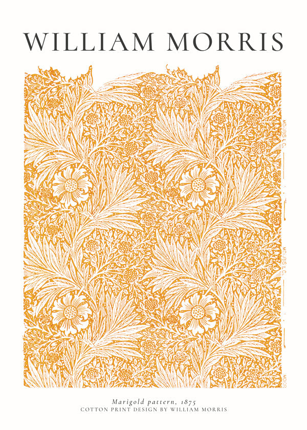Botanický tisk William Morris motiv Marigold