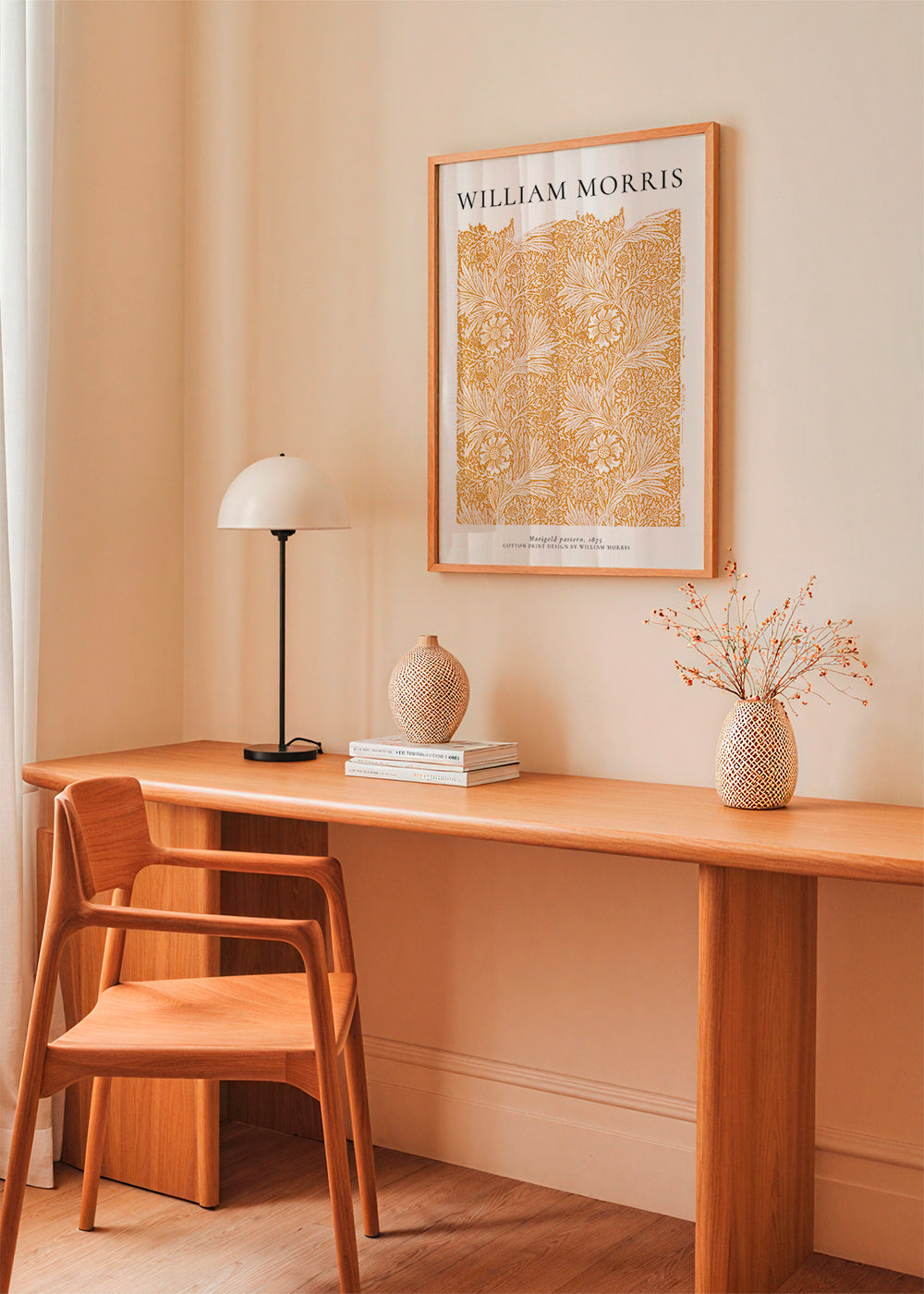 Botanický tisk William Morris motiv Marigold