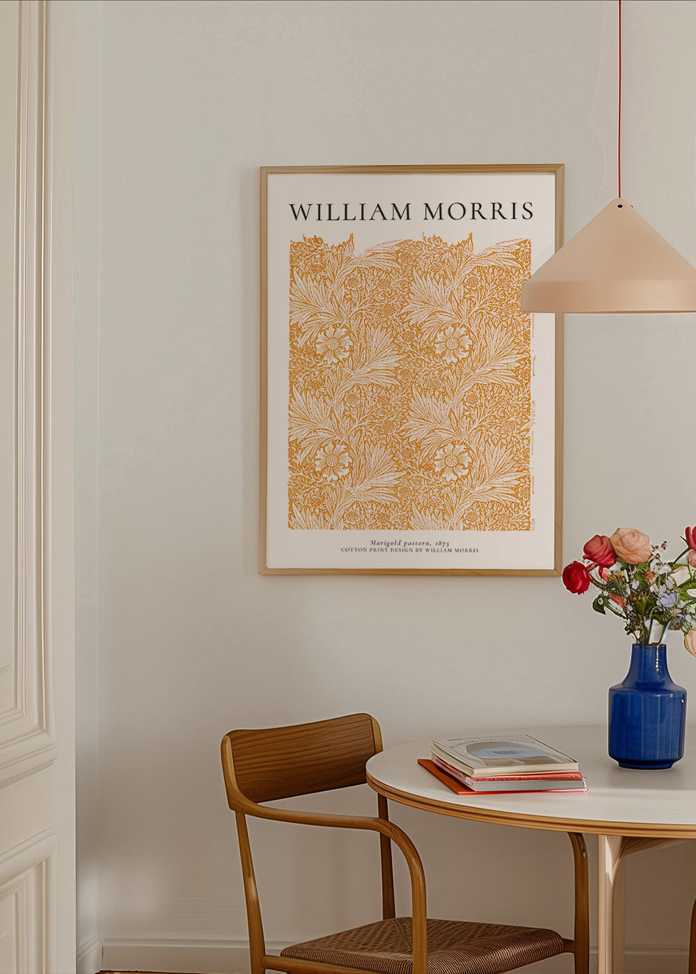 Botanický tisk William Morris motiv Marigold