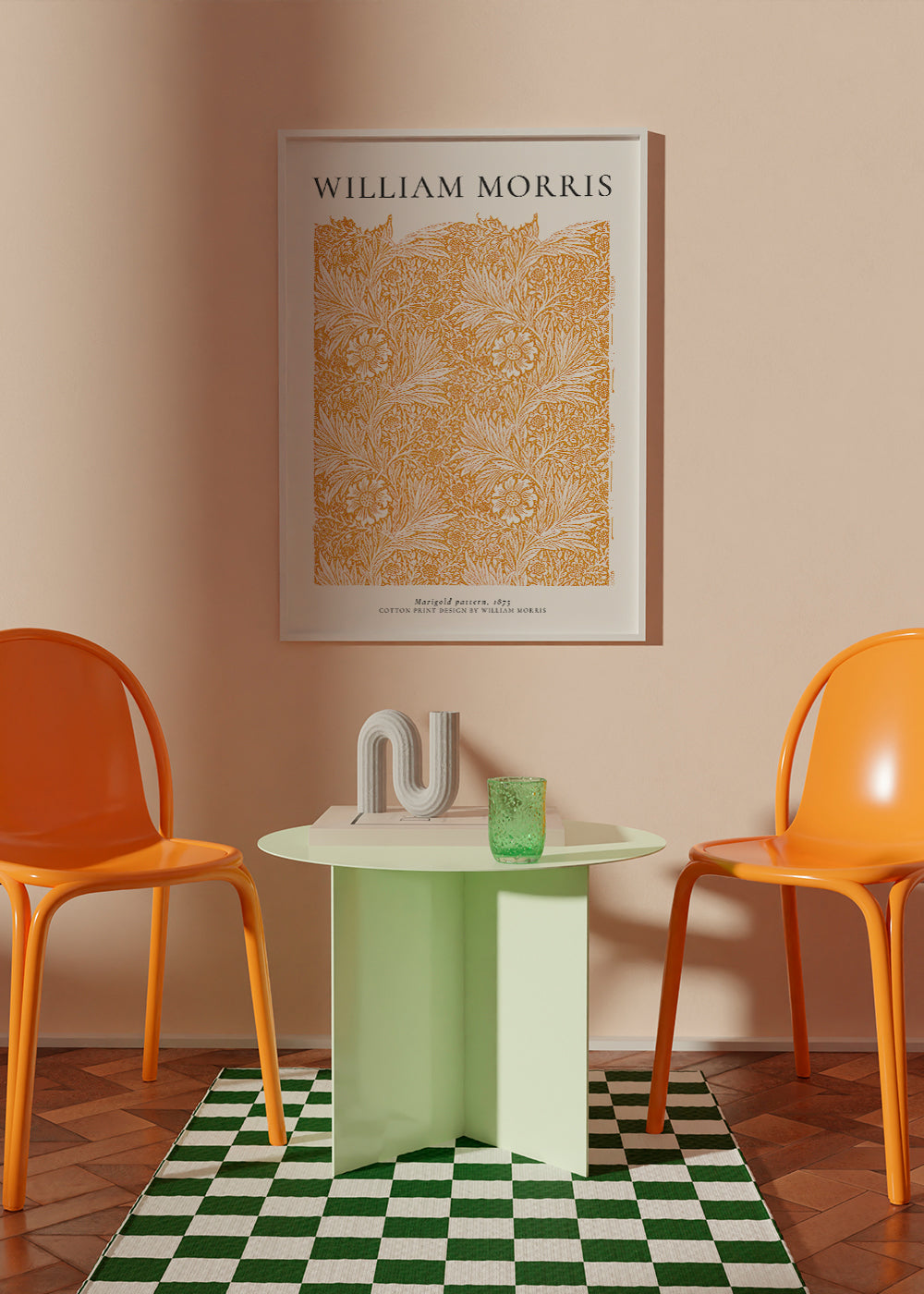 Botanický tisk William Morris motiv Marigold