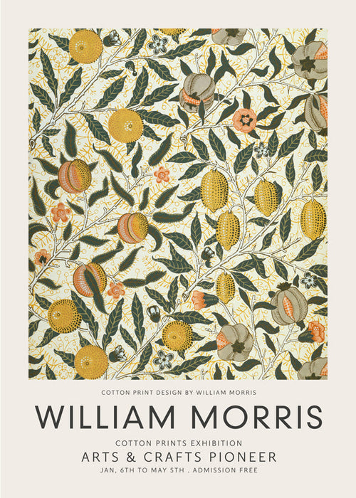 Botanický tisk s motivem ovoce William Morris