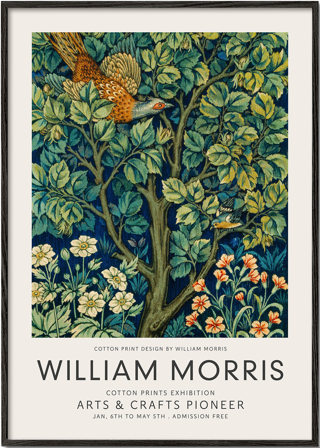 Botanický plakát William Morris bažant
