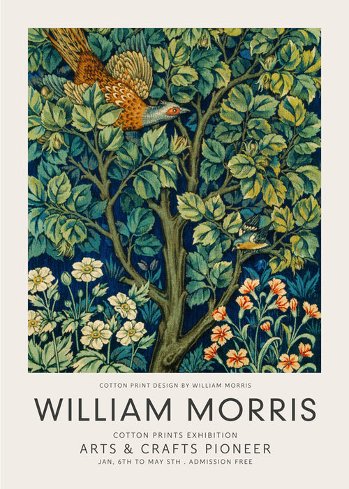 Botanický plakát William Morris bažant