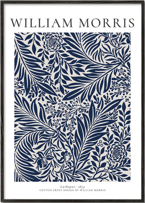 Botanický plakát William Morris Larkspur modrý