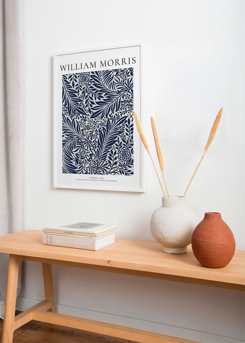 Botanický plakát William Morris Larkspur modrý