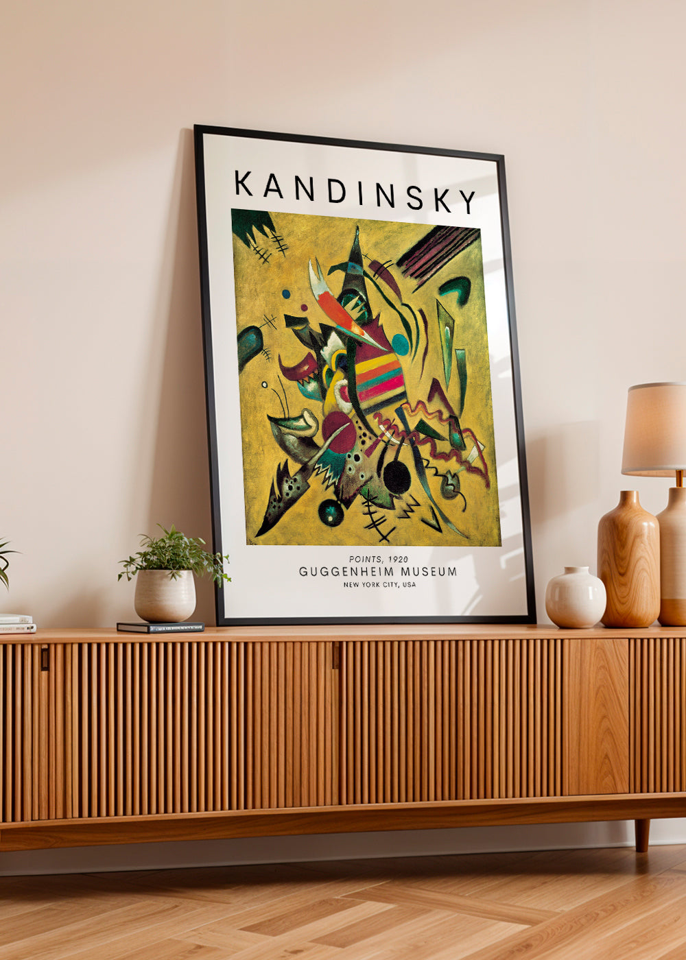 Abstraktní obraz ve stylu Kandinsky s barevnými body