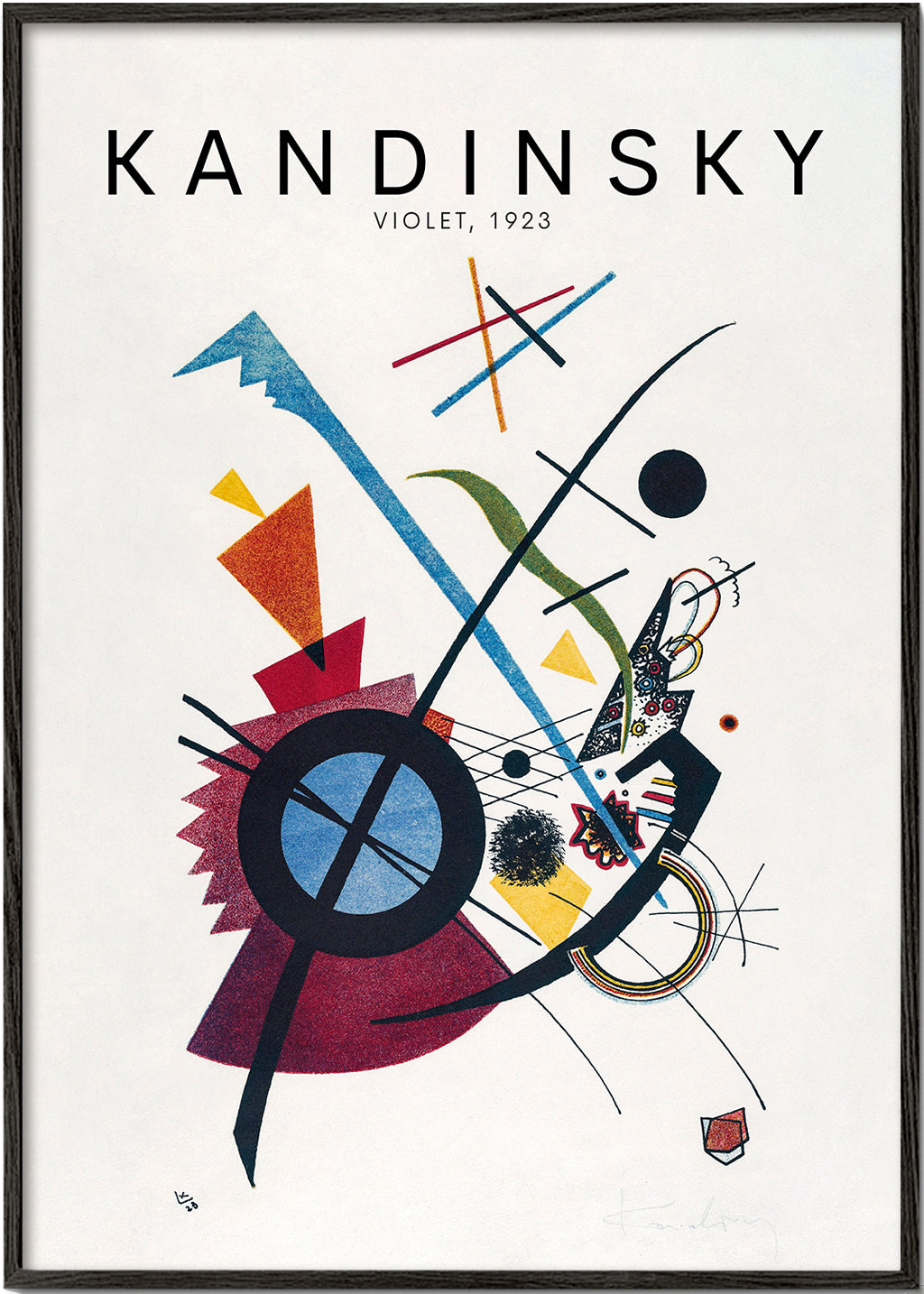 Abstraktní obraz Kandinsky 1923 geometrické motivy