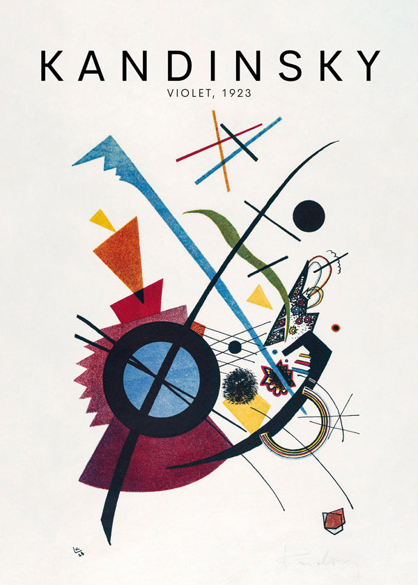 Abstraktní obraz Kandinsky 1923 geometrické motivy