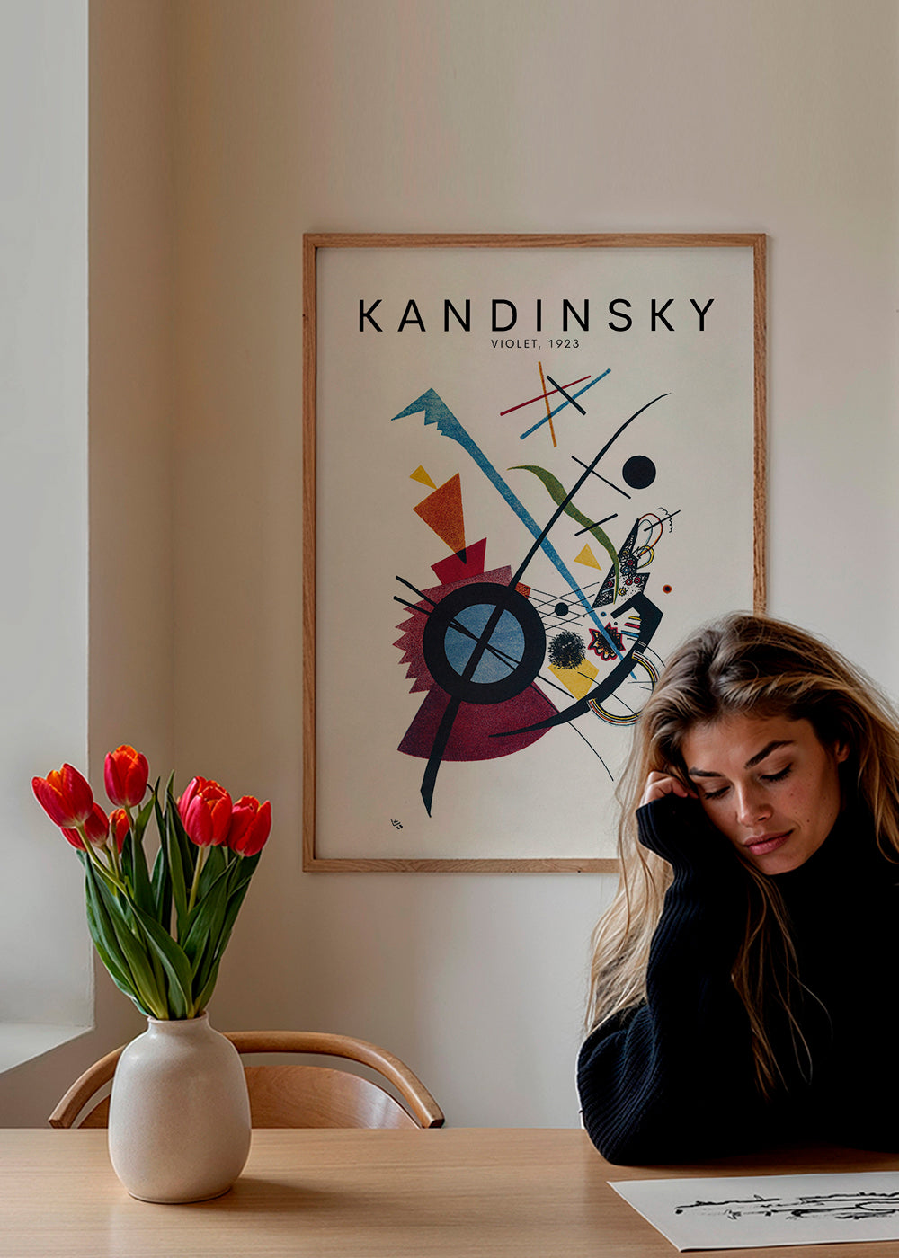 Abstraktní obraz Kandinsky 1923 geometrické motivy