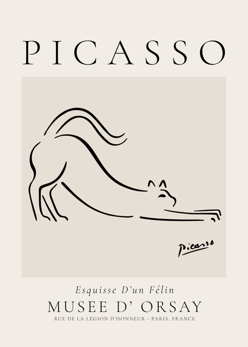 Pablo Picasso Animals Drawings the cat Esquisse D’un Félin - Unframed art print