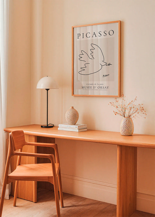 Picassova holubice minimalistický liniový kresba