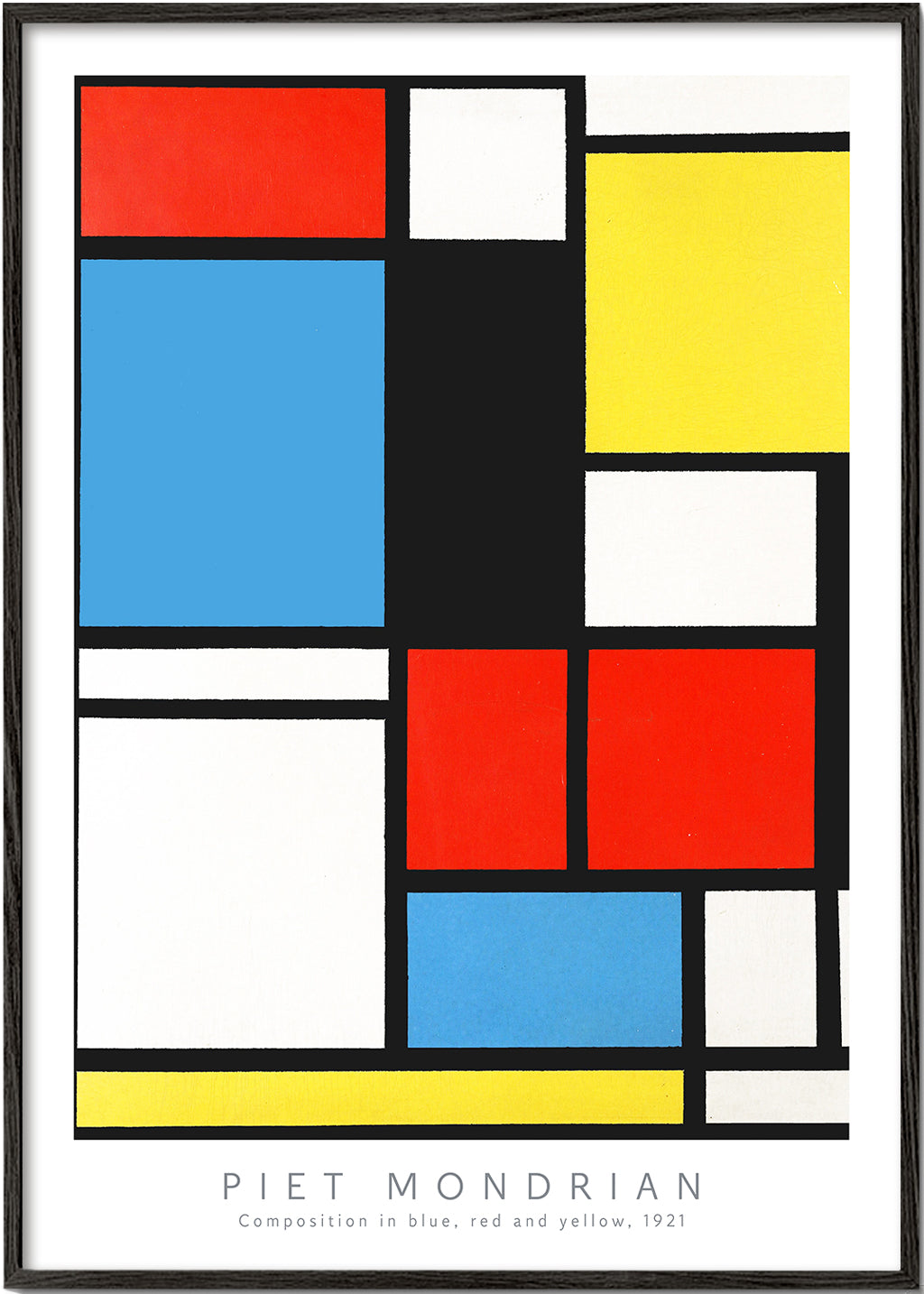 Geometrický obraz Mondrian v primárních barvách