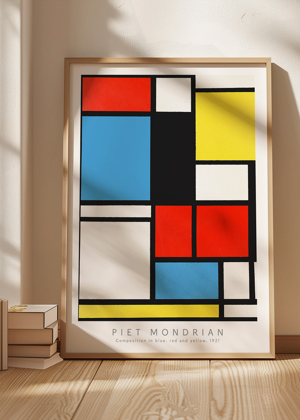 Geometrický obraz Mondrian v primárních barvách