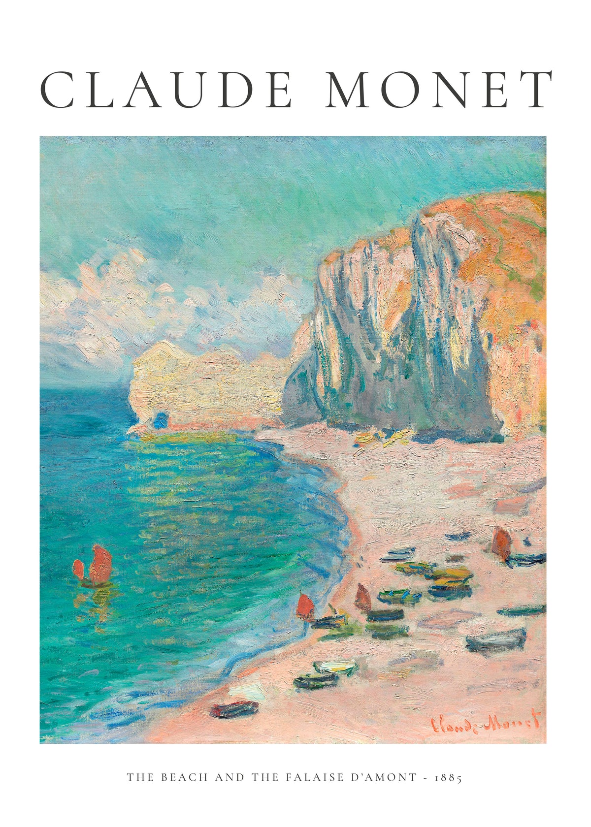 Claude Monet THE BEACH AND THE FALAISE D’AMONT - 1885 - Unframed art print