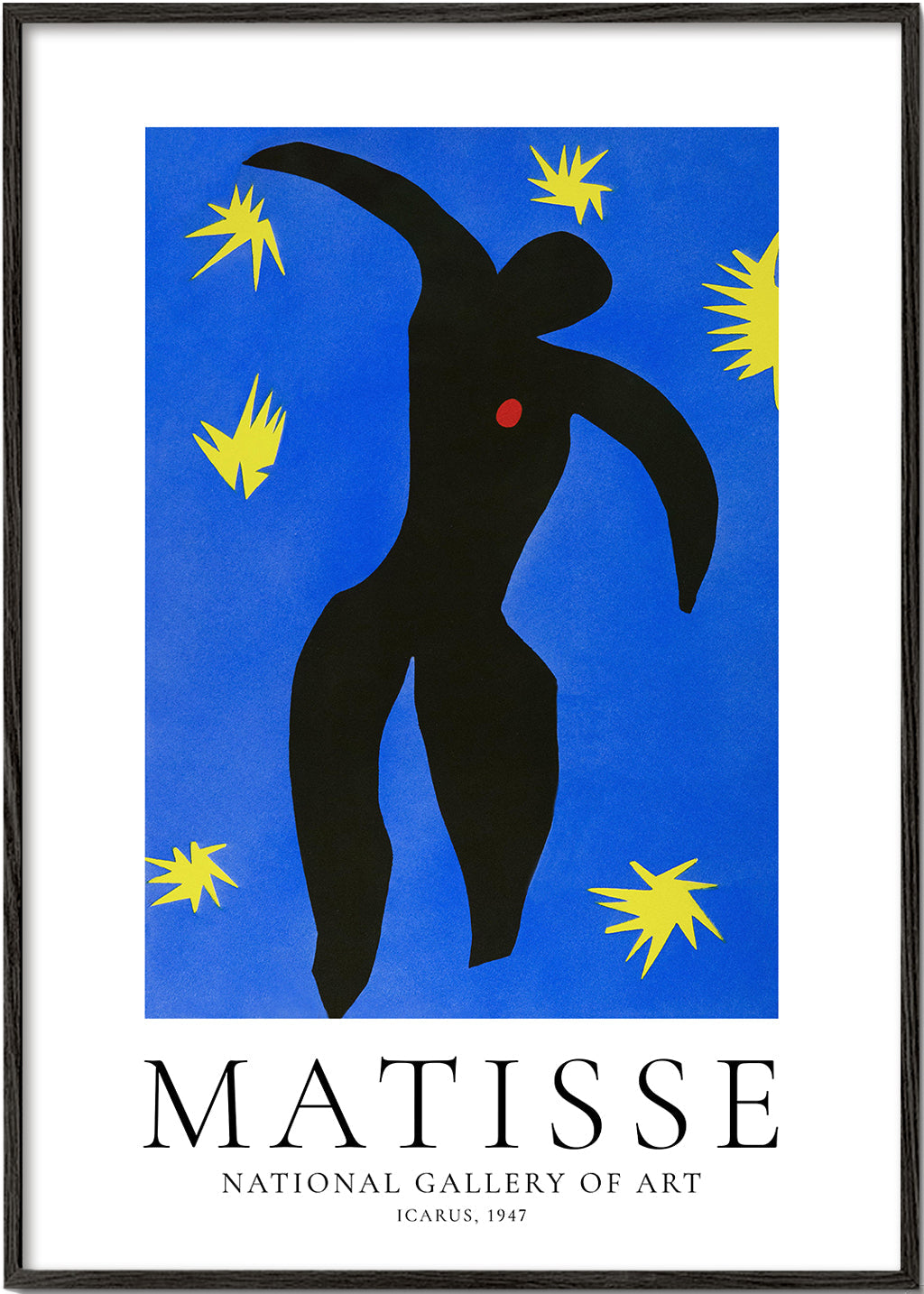 Ilustrace Matisse Icarus na modrém pozadí