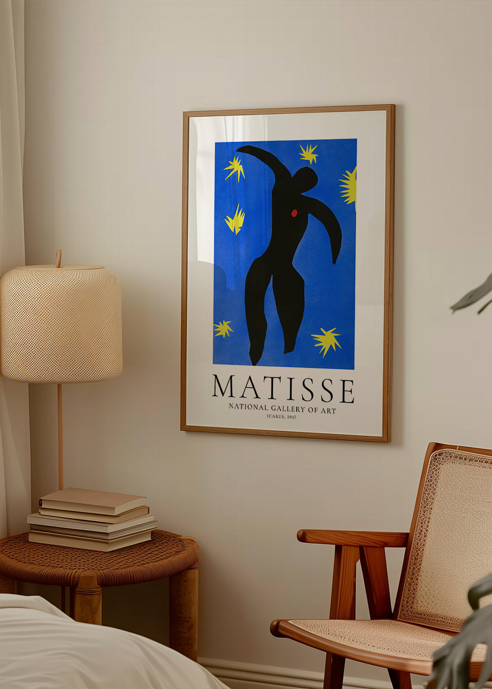 Ilustrace Matisse Icarus na modrém pozadí