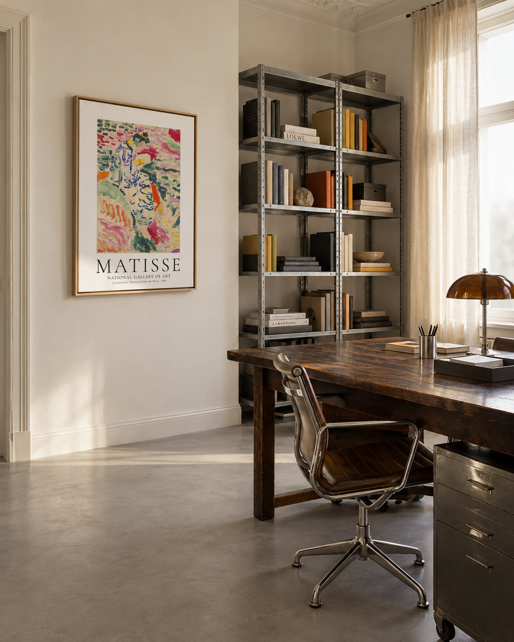 Henri Matisse La Japonaise: Woman beside the Water, 1905 - Framed canvas in an interior