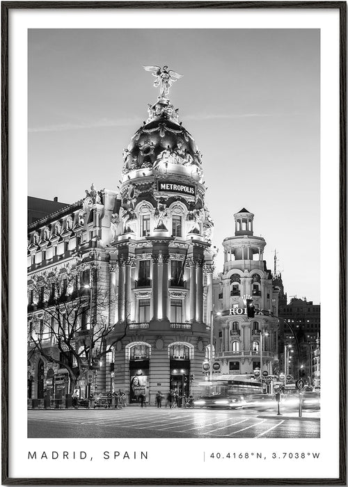 Obraz do kuchyně Madrid Metropolis černobílý