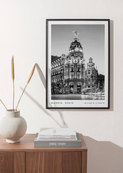 Obraz do kuchyně Madrid Metropolis černobílý