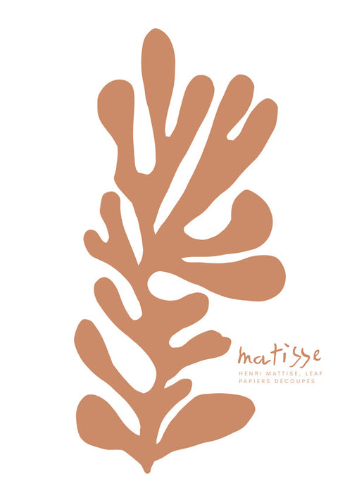 Botanický plakát list ve stylu Matisse