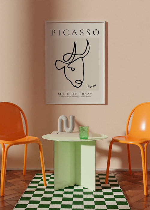 Býk kresbou jednou čarou Picassa