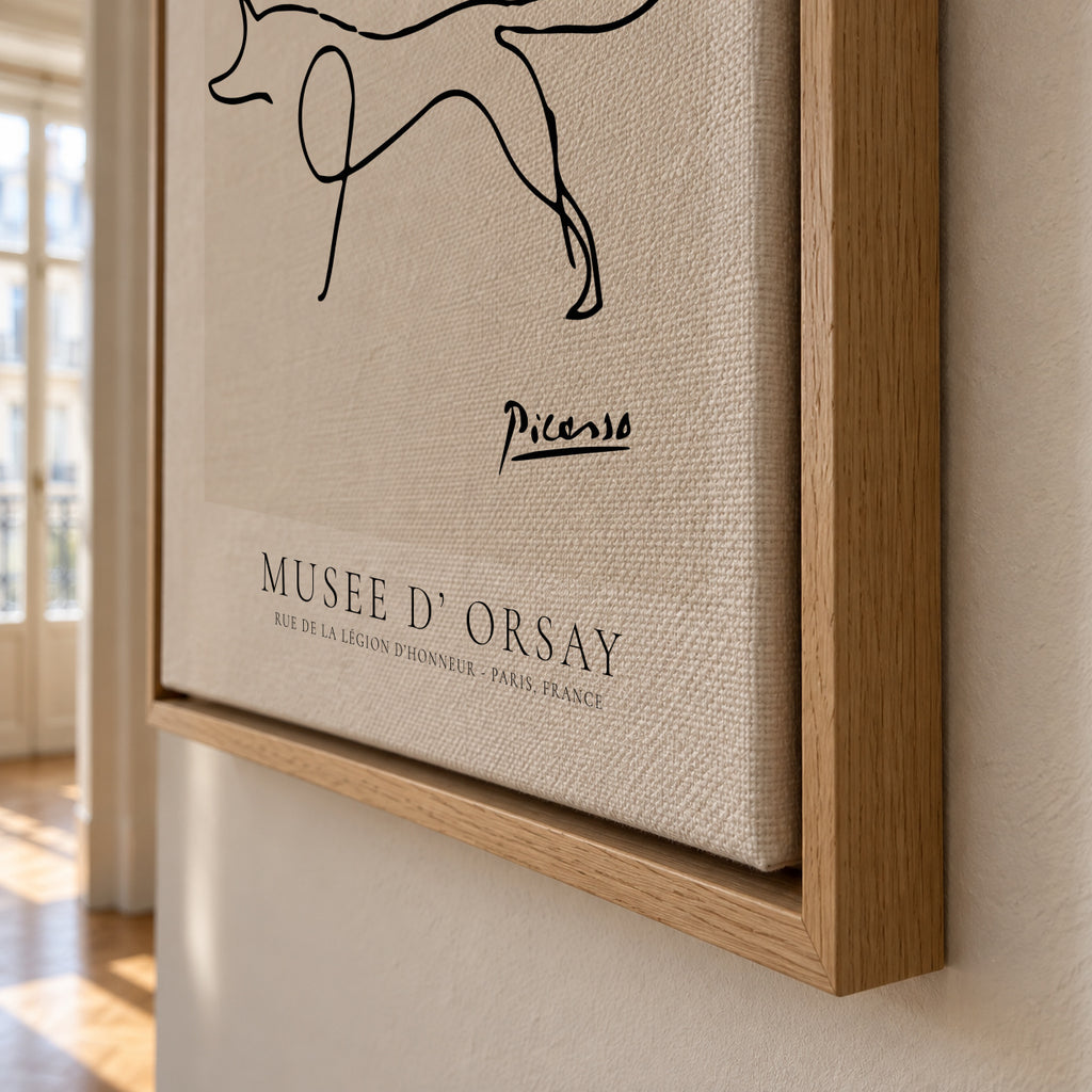 Pablo Picasso Animals Drawing Fox - Framed canvas detail