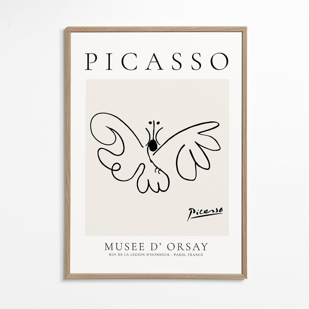 Obraz motýl čárový kreslený ve stylu Picassa