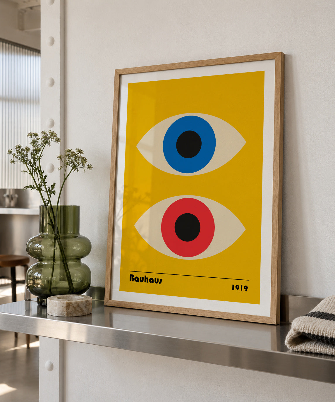 Bauhaus Eyes - Framed poster in an interior