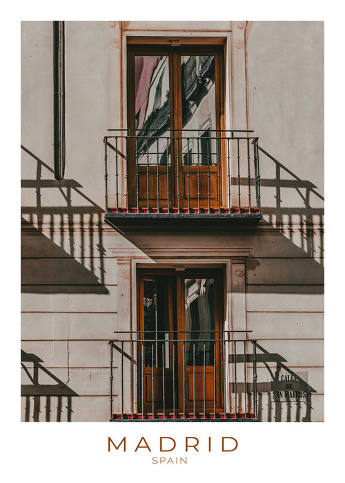 Obraz města Madrid s balkony