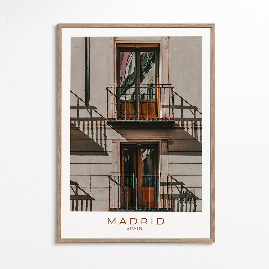 Obraz města Madrid s balkony