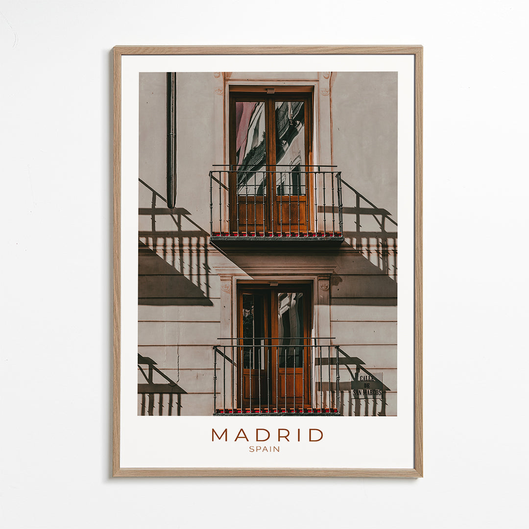 Obraz města Madrid s balkony