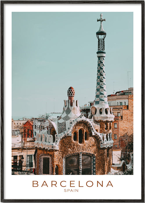 Poster Barcelona: modernistická fasáda zblízka