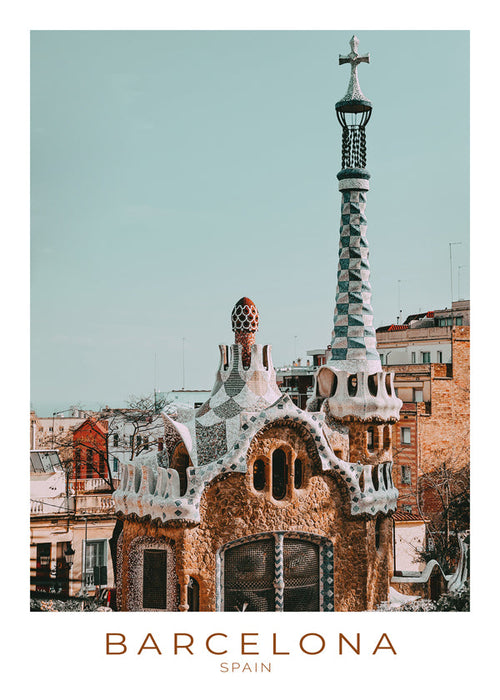 Poster Barcelona: modernistická fasáda zblízka